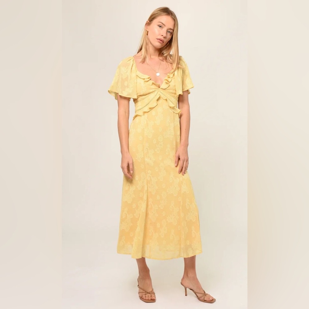 Greylin Yellow Midi Dress